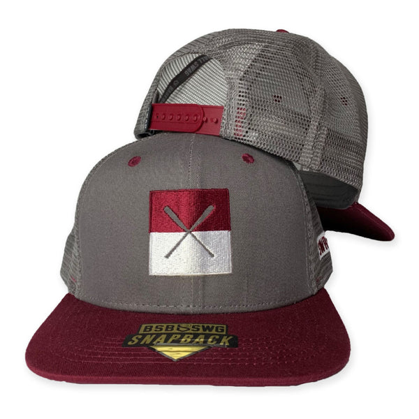 Embroidered Alabama Baseball Style snap back cap hat Gray/Maroon